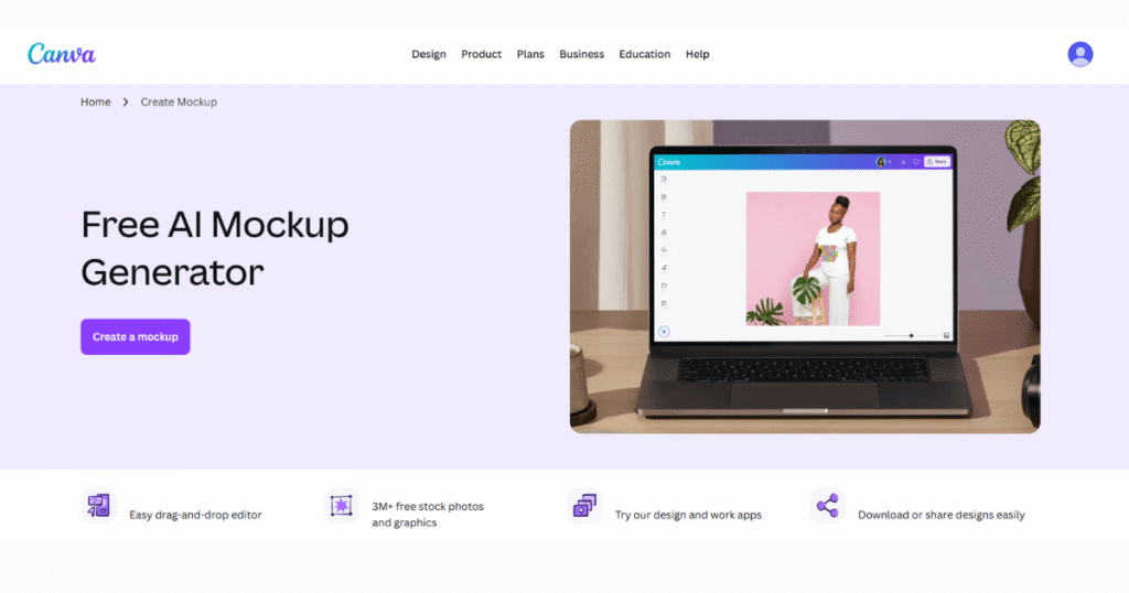 Canva - AI product mockups for free